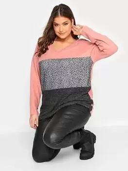 Yours Colourblock Soft Touch Jumper, Multi, Size 30-32, Women