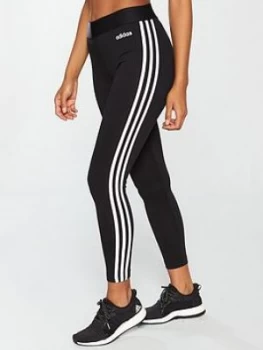 adidas Essentials 3 Stripe Tight - Black, Size L, Women