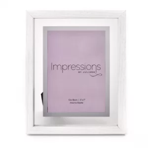 Impressions White Wooden Frame Perspex Border 5" x 7"