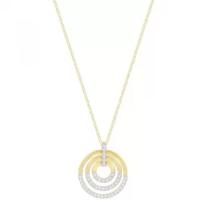 Ladies Swarovski Two-tone steel/gold plate Circle Necklace