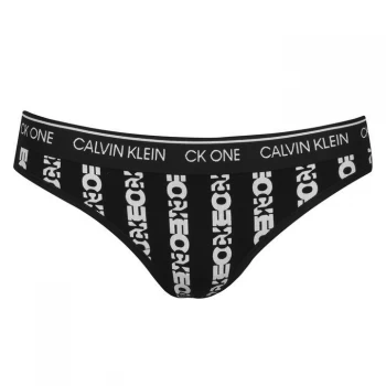 Calvin Klein ONE Cotton Bikini Briefs - LOGO STRIPE BLK