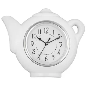 Tearoom Teapot Clock White