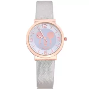 Disney Mickey Mouse Rose Gold and Silver Gray Strap Watch