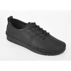 Mod Comfys Womens/Ladies Flexi Softie Leather Trainers (8 UK) (Black)