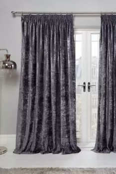 Crushed Velvet Pair of Pencil Pleat Curtains