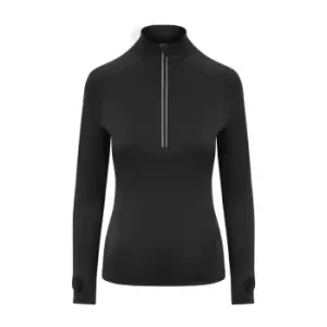 AWDis Just Cool Womens/Ladies Cool-Flex Half Zip Top (XL) (Jet Black)