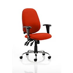 Dynamic Independent Seat & Back Task Operator Chair Height Adjustable Arms Lisbon Tabasco Red Seat Without Headrest High Back