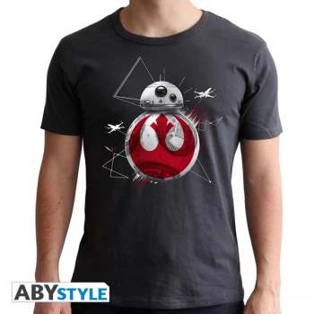 Star Wars - Bb8 E8 Mens Large T-Shirt - Grey