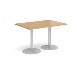 Genoa rectangular dining table with silver trumpet base 1200mm x 800mm