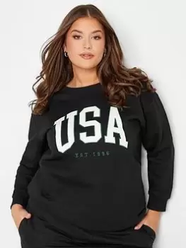 Yours Logo Sweatshirt - Black, Size 20, Women