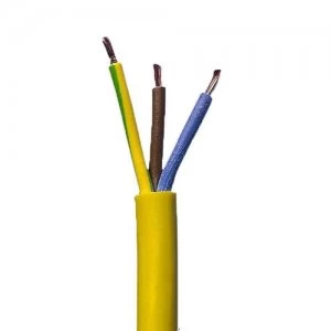 Zexum 2.5mm 3 Core Arctic Grade Flex Cable Yellow Round 3183AG - 10 Meter