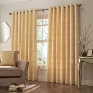 Horto Botanical Eyelet Curtains Ochre