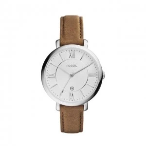 Fossil White And Brown 'Jacqueline' Dress Watch - ES3708 - multicoloured