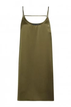 French Connection Sasha Satin Slip Dress Green