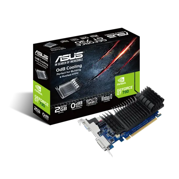 Asus GeForce GT 730 2GB GDDR5 Low Profile Graphics Card - GT730-SL-2GD5-BRK