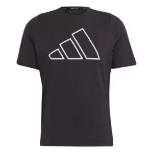 adidas Train Icons 3-Bar Training T-Shirt Mens - Black