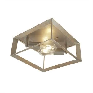 2 Light Flush Ceiling Light Silver, Gold, E27