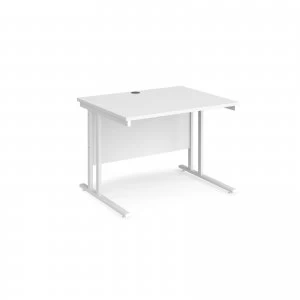 Maestro 25 WL Straight Desk 1000mm x 800mm - White Cantilever Frame w