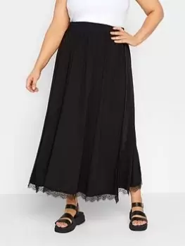 Yours Black Lace Maxi Skirt, Black, Size 16, Women