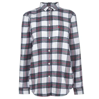 Jack Wills Guilden Check Boyfriend Shirt - White