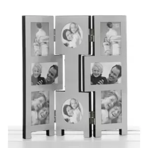 8 Picture Silver Folding Frame