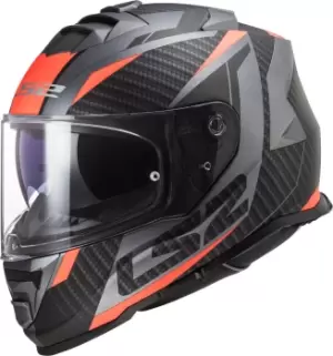 LS2 FF800 Storm Racer Helmet, black-orange Size M black-orange, Size M