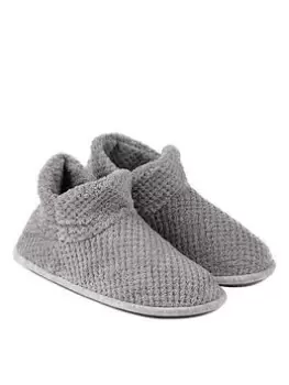 TOTES Popcorn Bootie Slipper - Grey, Size 4, Women