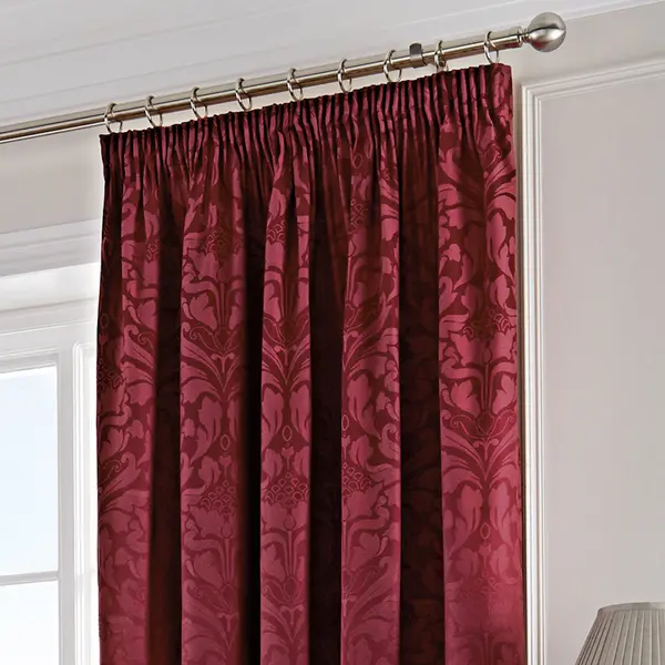 Eastbourne Burgundy Pencil Pleat Curtains Dark Red