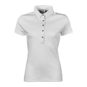 Tee Jays Womens/Ladies Pima Short Sleeve Cotton Polo Shirt (L) (White)