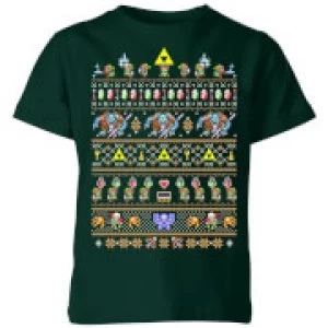 Nintendo The Legend Of Zelda Its Dangerous To Go Alone Kid's T-Shirt - Forest Green - 5-6 Years