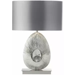 Loops - Unique Detailed Table Lamp Polished Nickel Base & Shade Modern Bedside Feature