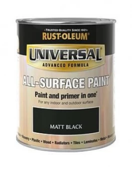 Rust-Oleum Universal Metal And All Surface Paint - Matt Black 750Ml