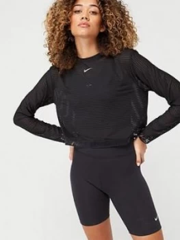 Nike Pro Training Long Sleeve Mesh Top - Black