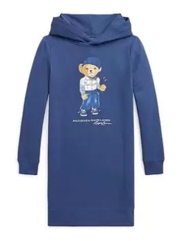 Ralph Lauren Girls Bear Hoody Dress - Blue Size 16 Years=Xl, Women