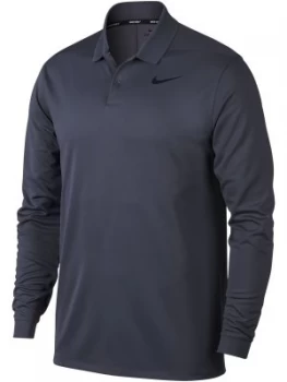 Mens Nike Long Sleeve Victory Polo Carbon