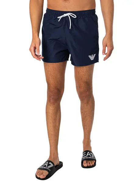 Emporio Armani Logo Swim Shorts Navy Blue XXL