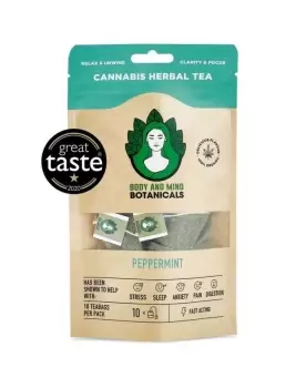 Body & Mind Botanicals Peppermint Cannabis Herbal Tea &#8211; 10 Bags