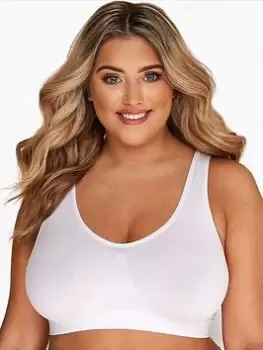 Yours Seamless Unpadded Bra - White, Size 26-28, Women