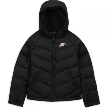 Nike Filled Jacket Junior Girls - Black/Pink Foam