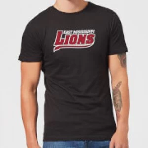 East Mississippi Community College Lions Script Logo Mens T-Shirt - Black - XXL