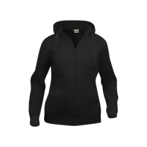 Clique Womens/Ladies Plain Full Zip Hoodie (XL) (Black)