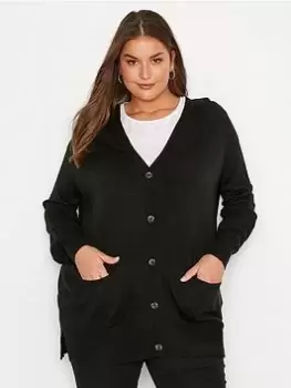 Yours Boyfriend Cardigan Black, Size 22-24, Women