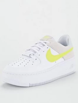 Nike Air Force 1 Sage Low - White/Yellow, Size 5, Women