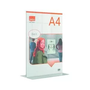 Nobo A4 Counter Top Acrylic Freestanding Poster Frame Clear 1915594