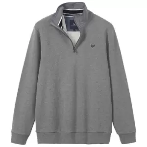 Crew Clothing Mens Classic Half Zip Sweater Grey Marl XL