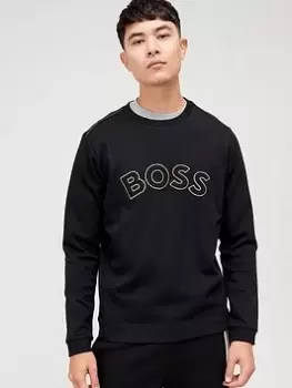 BOSS Boss Salbo Iconic Logo Sweatshirt, Black, Size L, Men