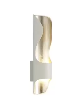 Wall Lamp, 1 x 8W LED, 3000K, 640lm, White, Silver Leaf