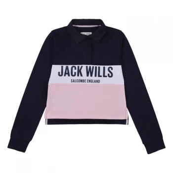 Jack Wills Kids Girls Rugby Top - Pink Lady