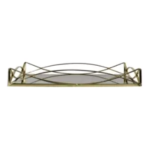 Gold Metal Mirrored Display Tray 35x20cm.