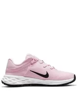 Nike Revolution 6 Flyease Trainers - Pink/Black, Size 1